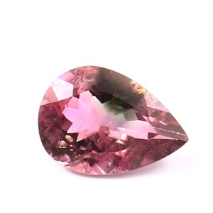 Bicolor Tourmaline 1.55ct | 10x7mm Brilliant Cut Gemstone | High Quality Natural Dual Color Loose Stone for Jewelry