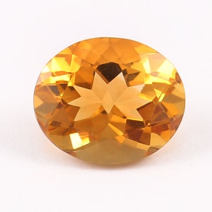 Oval Faceted Citrine: Natural Golden Gemstone (10x12mm)
