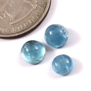 Conjunto de cabochões de água-marinha azul natural: 3,60 quilates de gemas soltas