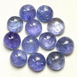Gema de Tanzanita Natural, Cabochão de 7 x 7 mm para Joias Personalizadas