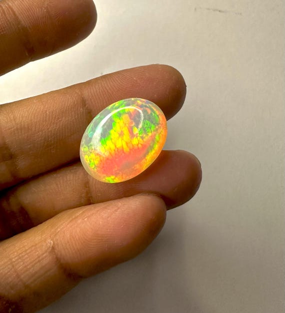 HoneyComb Opal Cabochon 13.21 Carat Rare Big Size Oval Loose Gemstone For Jewelry
