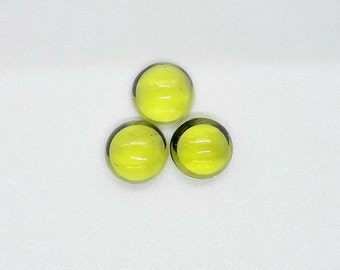 Natural Peridot Round Shape Cabochons Top Quality Green Color Loose Gemstone