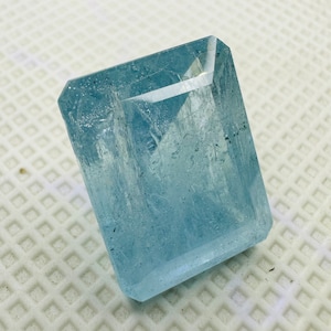 Natural Aquamarine 21Carat Emerald  cut Octagon Blue beryl loose gemstone no treated certified stone.