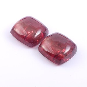 Natural earth mined tourmaline gemstone pair 20mm cabochon jewelry making supply