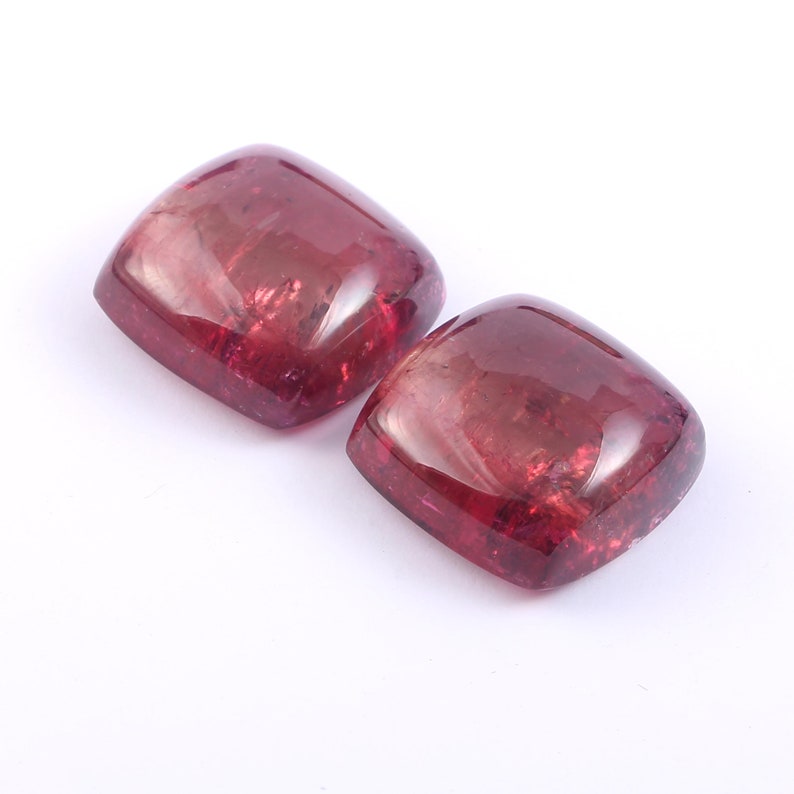 Natural earth mined tourmaline gemstone pair 20mm cabochon jewelry making supply