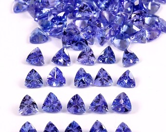Natural Tanzanite Loose Gemstones Trillion Cut 3.8-4mm Vivid Violet-Blue Jewelry Stones