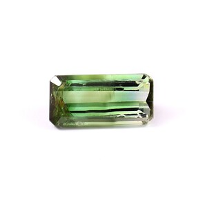 Natural Tourmaline Baguette Cut Stone, Vibrant Bi-Color Jewelry Piece,
