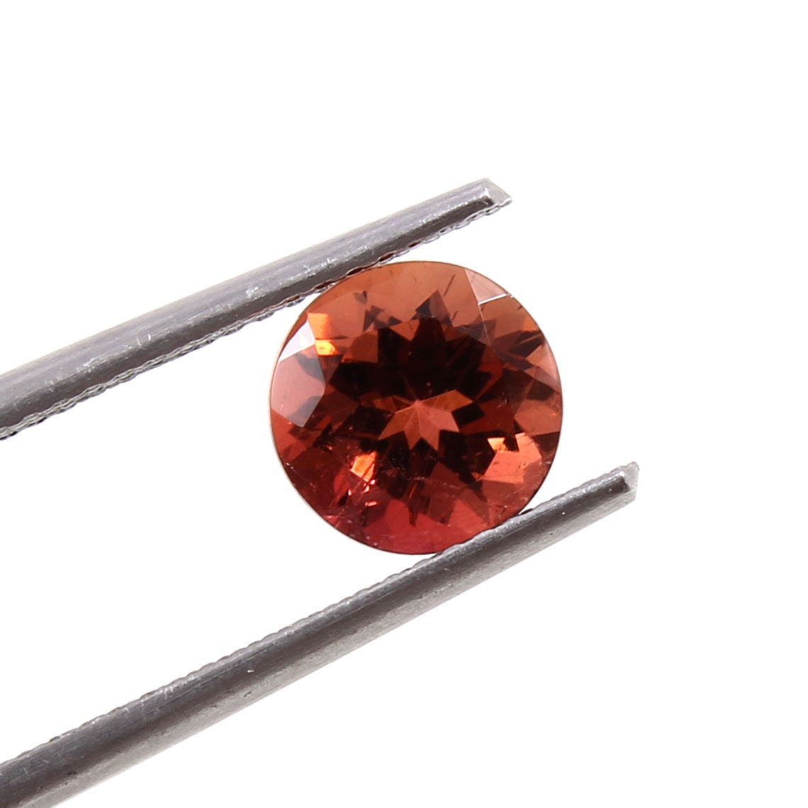 7x7mm Red Tourmaline Faceted Round Gemstone Natural Tourmaline - Etsy