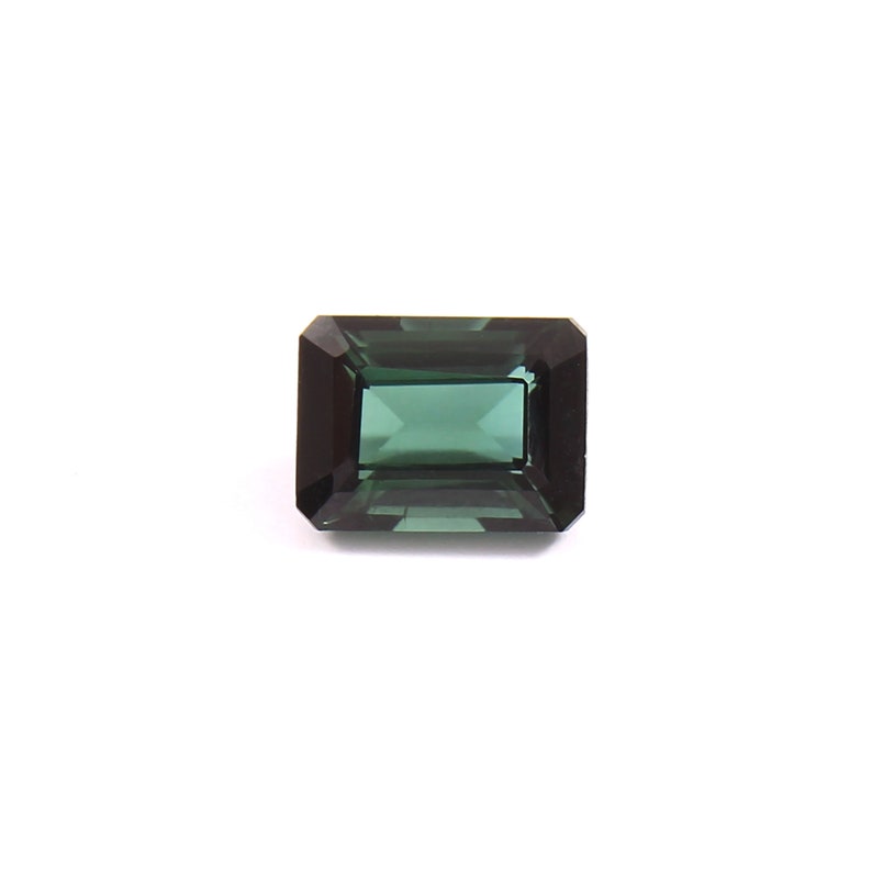 1.45 Carat Dark Green Natural Tourmaline Octagon Shape 7.20x5.40 MM Faceted Gemstone Loupe Clean Tourmaline Jewelry Making Loose Gemstone