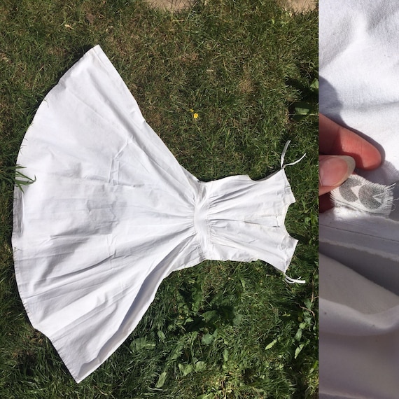Original 1940s 40s CC41 White Linen Dress