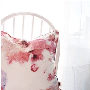 Peach Rose Cushion Cover | Botanical Cushion Cover | Floral Cushion | Scandi Cushion | Linen Cushion Cover