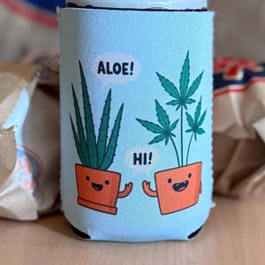 Beer Sleeve ALOE, HI Can Cooler – 12oz Slim Or 12oz Regular – Perfect for Plant Lovers or Soda Drinkers