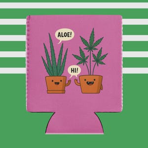 Beer Sleeve ALOE, HI Can Cooler – 12oz Slim Or 12oz Regular – Perfect for Plant Lovers or Soda Drinkers