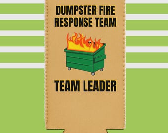 Enfriador de latas de bebida energética SLIM Sleeve Dumpster Fire de 12 oz SLIM Seltzer, regalo de insulto