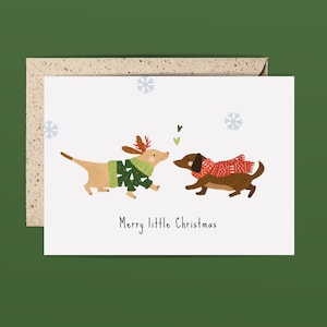 Kerstkaart hondjes met envelop | Kerst | Wenskaart | Ansichtkaart | Feestdagen