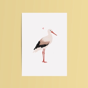 Stork birth card | Greeting card with congratulations: 'Congratulations! You are pregnant!' | Postcard A6