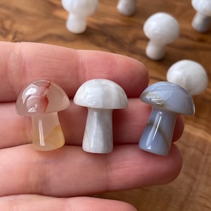 Agate Mini Mushroom – Unique Gemstone Carving | Perfect for Meditation, Crafts & Jewelry Making | Healing Stones | Mini Crystal Mushroom