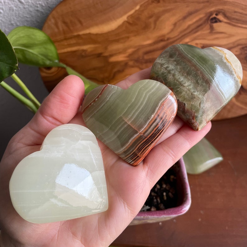 Marvel at the premium quality of our Green Onyx Hearts. Ideal for meditation and yoga, promoting inner peace and a deep connection with universal love.