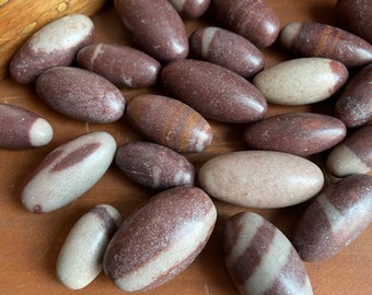 Pietra Shiva Lingam - Scegli la quantità - 1 pollice (+/- 0,75-1,25") - Pietre sacre dall'India - Uovo Shiva Lingam lucidato - Shiva Lingam burattato