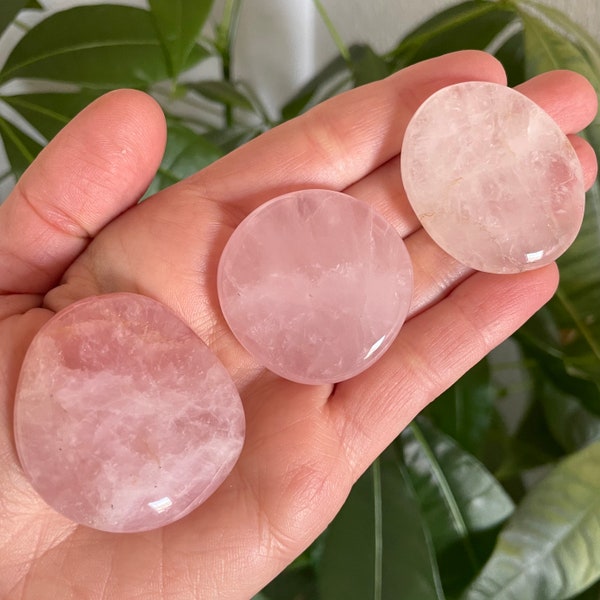 Rose Quartz Palm Stone ~1-2" - Natural Rose Quartz Worry Stone - Smooth Polished Rose Quartz - Pink Quartz Touch Stone - Pink Love Stones
