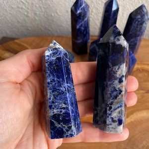 Sodalite Tower (1.5-3.5&quot;) - Choose Your Size - Premium Quality Natural Sodalite Point - Blue Throat Chakra Stone - A Grade Sodalite Obelisk