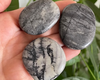 Net Jasper Palm Stone ~1-2" -  Choose How Many - Polished Picasso Jasper Worry Stone - Spider Web Jasper Pocket Stone - Healing Crystals
