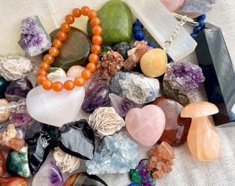 Crystal Confetti Scoop – Mystery Crystals, Tumbled Stones, Raw Gems, Healing Crystals, Spiritual Gift, Crystal Grab Bag, Energy Cleansing