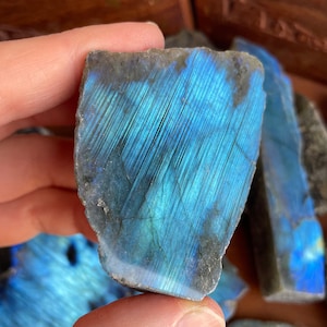 Labradorite Slabs - Flashy Labradorite Slices - A Grade Raw Gemstone Display - High Flash Natural Labradorite Stones - Choose Your Size