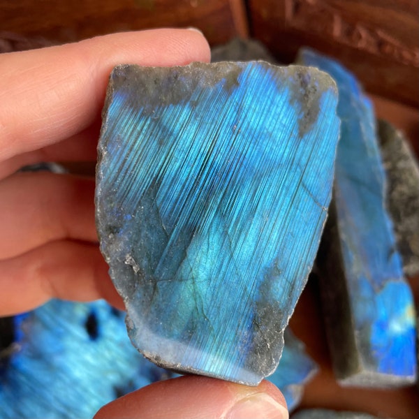 Labradorite Slabs - High Flash Labradorite - A Grade Display Crystals - Flashy Labradorite - Choose Your Size - Blue Flash Labradorite Stone