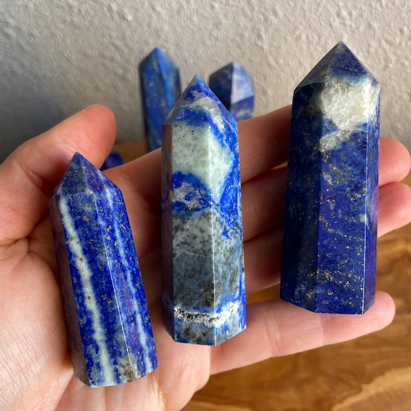 Lapis Lazuli Tower (2-4") - Choose Your Size - Premium Quality Lapis Lazuli Obelisk - Polished Lapis Lazuli Point - Third Eye Chakra Stones