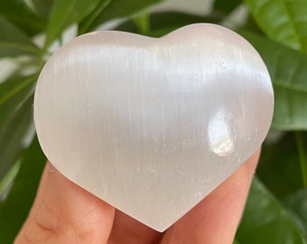 Natural Selenite Hearts (1.5-2 inches) - Healing Crystal Stones for Spiritual Balance and Meditation - Energy Stones for Chakra Alignment