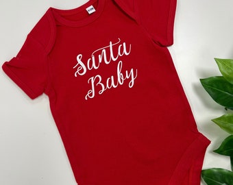 Santa Baby Onesie | Personalised baby Christmas gift | Personalised baby grow | custom xmas baby onesie | newborn present | baby pajamas