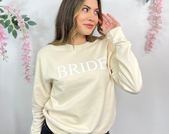 Bride Embossed Sweater | Sweatshirt for the Bride to Be | Gift for Future Mrs Shirt | Bachelorette Present | Honeymoon hen party