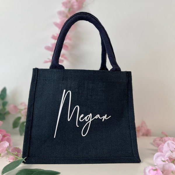 Navy Personalised Tote Bag | Bridesmaid boxes | custom reusable shopping bag | hen party bags | personalized gift bag | custom gift for her