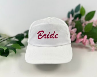 Bride Cap, Personalised hat for Bride, Wedding Gift for Bride, Honeymoon gift, Bachelorette gift, Hen Party Gift,