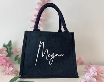 Navy Personalised Tote Bag | Bridesmaid boxes | custom reusable shopping bag | hen party bags | personalized gift bag | teacher thank you