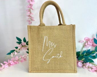 Personalised Mrs Gift Tote Bag | Gift for Bride | custom reusable shopping bag | Gift for Teacher | Thank You Gift for Teacher | End of Term