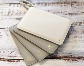 Gepersonaliseerde clutch bag, tas personaliseren, monogram cadeau voor haar, Maid of Honor aanwezig, aangepast bruidsmeisje cadeau | op maat gemaakt eerste zakje