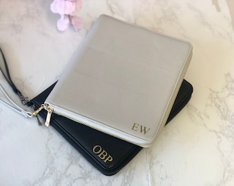 Personalisierter Reisedokumentenhalter | Monogramm Reisebrieftasche | Geschenk für Ihn | Geschenk für sie | Geschenk für die Vermählten | veranstalter