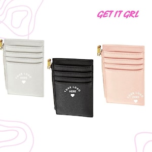 Personalised wallet with logo, Business logo merchandise, custom purse for businesses,  branded wallets, printed promotional corporate gifts