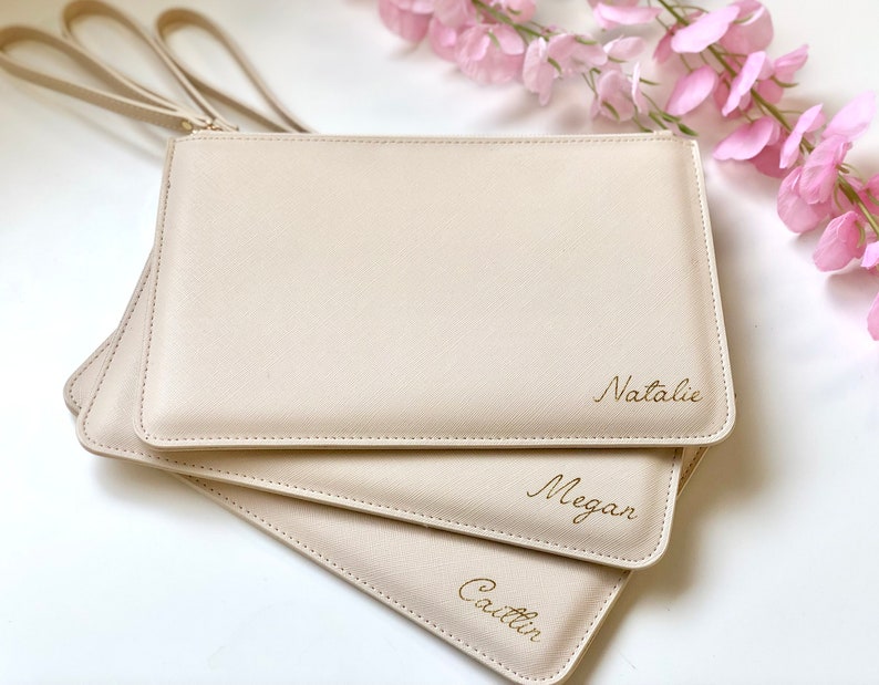 Personalised clutch bag with elegant name Bridesmaid gift gift for bride customized evening bag Personalized gift for her zdjęcie 2