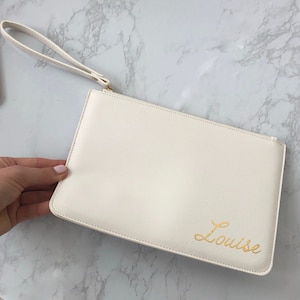 Personalised clutch bag with elegant name Bridesmaid gift gift for bride customized evening bag Personalized gift for her zdjęcie 5