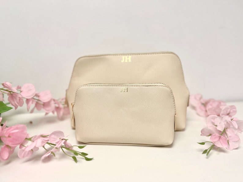 Personalised cosmetic bag with small monogram custom makeup bag personalized gift for her personalised gift for bridesmaid organizer image 3