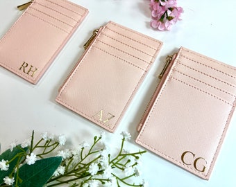 Personalised wallet, Monogram card holder, Womens coin purse, card holder for her, personalized gift for mum, personalised gifts