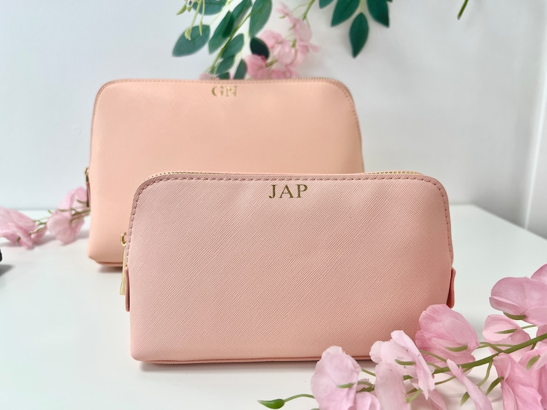 Personalised cosmetic bag with small monogram custom makeup bag personalized gift for her personalised gift for bridesmaid organizer image 5