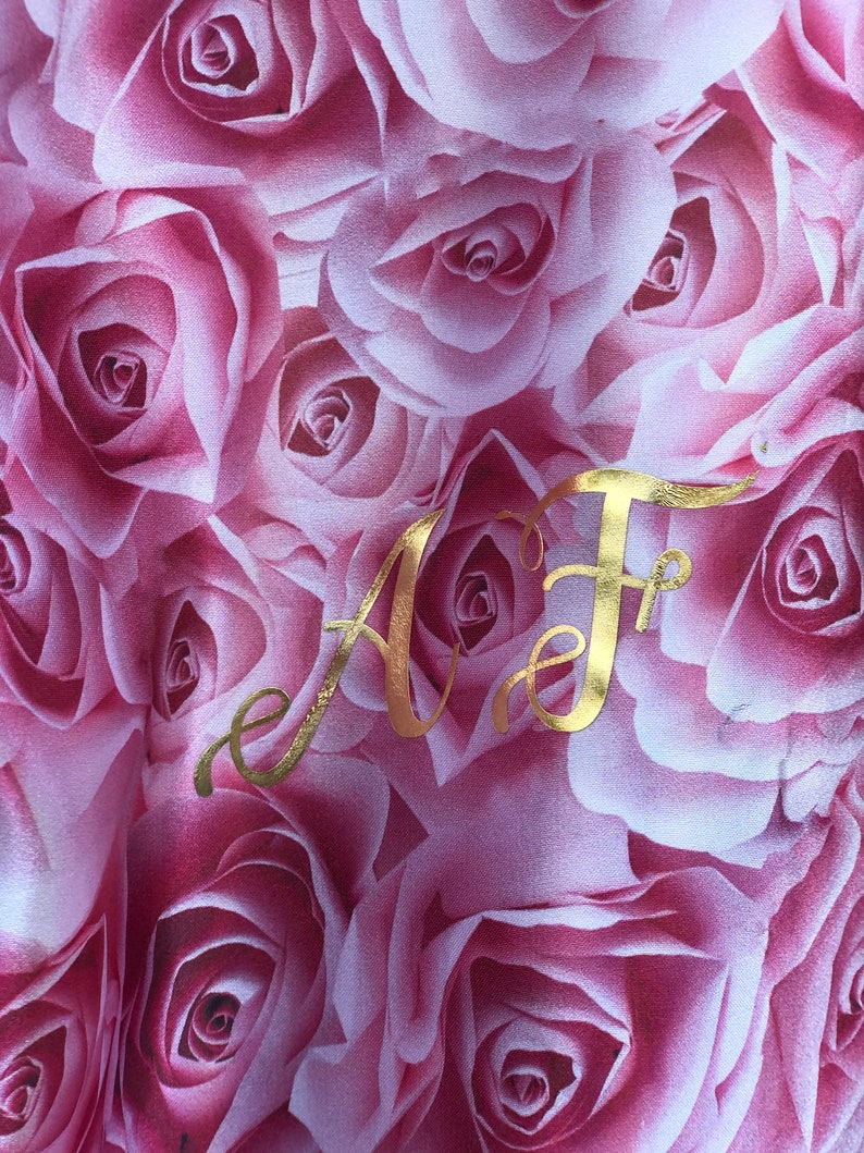 Pink floral satin personalised robes bridal party robes | Etsy