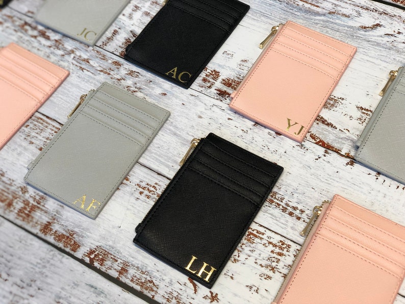 Monogram Purse Personalised Card Holder Women's Wallet Etsy