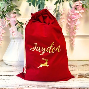 Personalised Santa Sacks | Stockings for Christmas | Gift Bags | Christmas Eve Box Idea | Custom xmas gift | Personalized bags | Gift Sacks