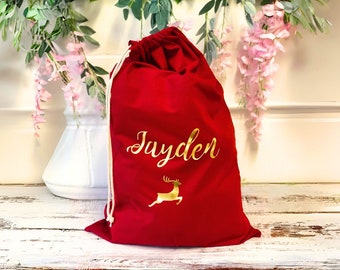 Personalised Santa Sacks | Stockings for Christmas | Gift Bags | Christmas Eve Box Idea | Custom xmas gift | Personalized bags | Gift Sacks