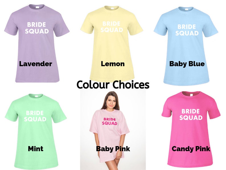 Personalised Bride Squad sleep tshirt bridesmaid pyjamas hen party bachelorette pajamas personalized gift wedding hen favors image 9